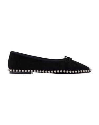 [해외직구] 25 F/W 알렉산더 왕 LINA BALLCHAIN 플랫슈즈 ALEXANDER WANG 레더 블랙 30425F030-001 B0731779980