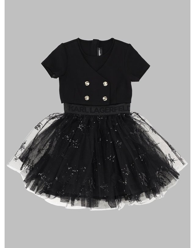 칼 라거펠트 [해외직구] 26 S/S 칼 라거펠트 VESTITO 콘 GONNA 인 튈 (KIDS 상품) Z31142K_09B B0042150182 착용컷