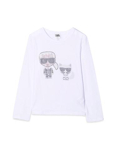 [해외직구] 21 F/W 칼 라거펠트 티셔츠 KARL CHOUPETTE 콘 스트라스 (KIDS 상품) Z15329K_10B B0041541349