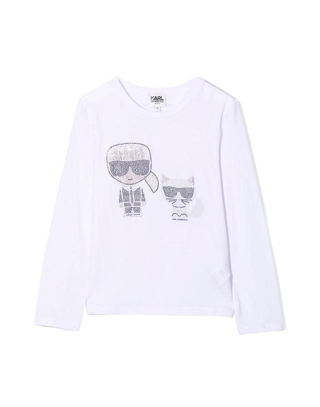 칼 라거펠트 [해외직구] 21 F/W 칼 라거펠트 티셔츠 KARL CHOUPETTE 콘 스트라스 (KIDS 상품) Z15329K_10B B0041541349 착용컷