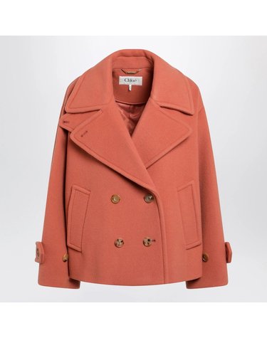 [해외직구] 26 F/W 끌로에 CEDAR 핑크 더블브레스티드 쇼츠 울 코트 CH25WMA96272-6AG B0052067750