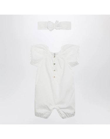 [해외직구] 26 S/S 끌로에 화이트 코튼 ROMPER WITH MATCHING 헤드밴드 (KIDS ) C20928CO-117 B0052249877
