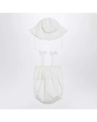 [해외직구] 26 S/S 끌로에 화이트 코튼 ROMPER WITH MATCHING 모자 (KIDS ) C20930CO-117 B0052249876