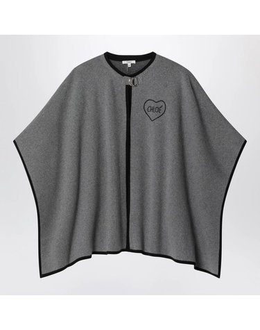 [해외직구] 26 F/W 끌로에 그레이 멜랑주 케이프 인 코튼 & 울 (KIDS ) C21272CO-A46 B0052306829