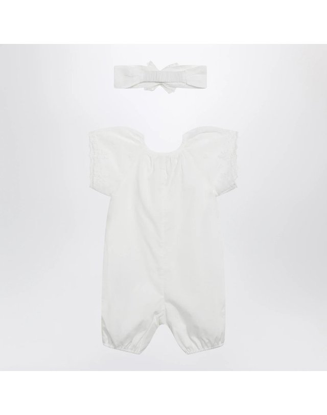 끌로에 [해외직구] 26 S/S 끌로에 화이트 코튼 ROMPER WITH MATCHING 헤드밴드 (KIDS ) C20928CO-117 B0052249877 착용컷