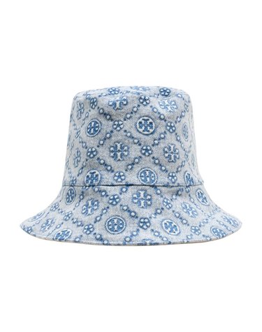 [해외직구] 26 S/S 토리 버치 TMONOGRAM 버킷 모자 TORY BURCH 코튼 블루 167413-400 B0731963678