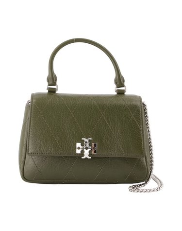 [해외직구] 26 F/W 토리 버치 지갑 온 체인 찰리 탑 핸들 TORY BURCH 레더 카키 186032-325 B0732257812