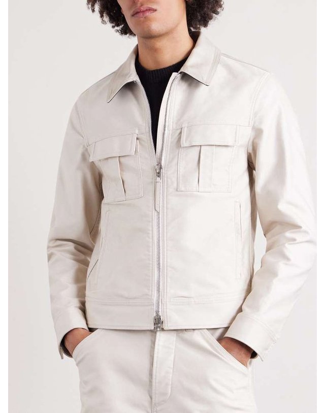 톰포드 [해외직구] 톰포드 슬림핏 코튼새틴 블루종 자켓 OBS084-FMC328 B0082196376 착용컷
