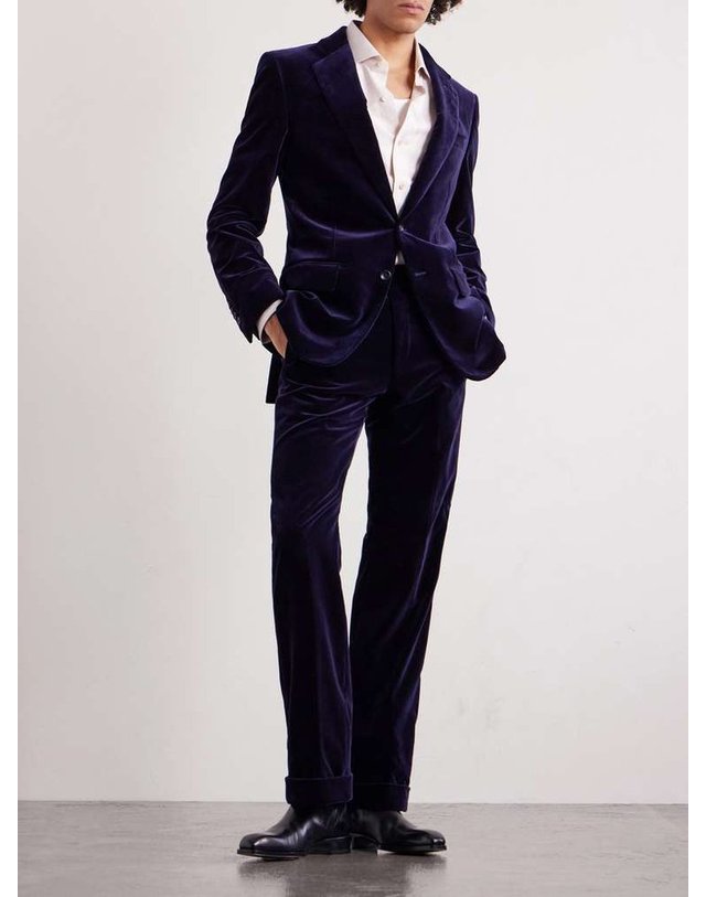 톰포드 [해외직구] 톰포드 아티쿠스 스트레이트레그 코튼블렌드 벨벳 수트 트라우저 PLPT06-C0036 B0082209498 착용컷