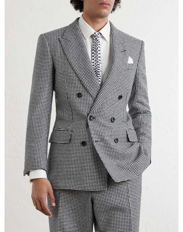 톰포드 [해외직구] 톰포드 SEQUINDETAILED 하운드투스 울블렌드 수트 자켓 JLNP16-WNP13 B0082364018 착용컷