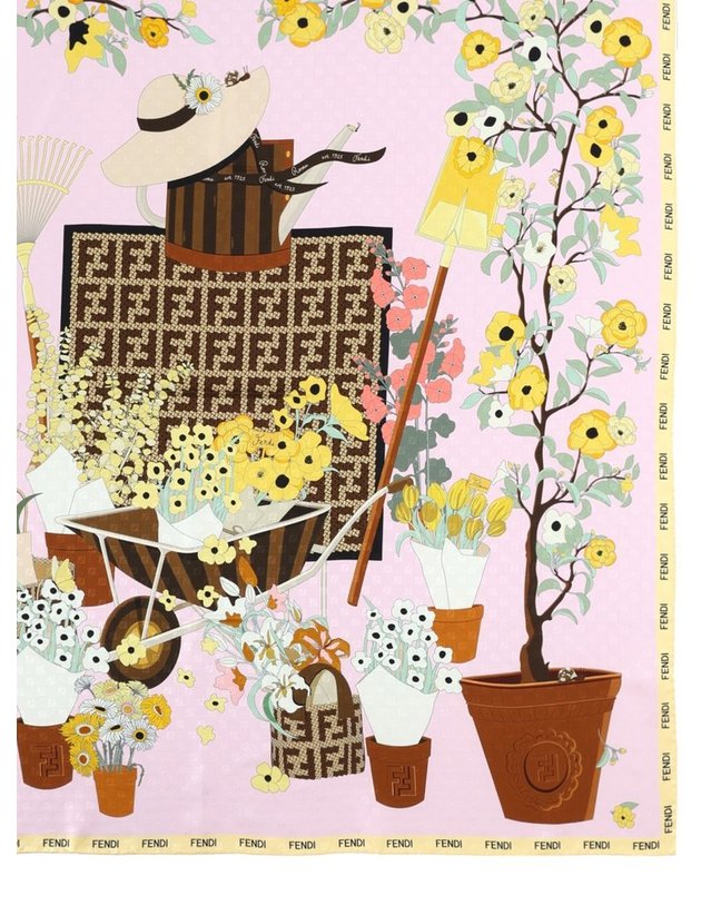 펜디 [해외직구] 26 S/S 펜디 스카프 FENDI GARDENING FXT091_B01TF1WO0 B0042009689 착용컷