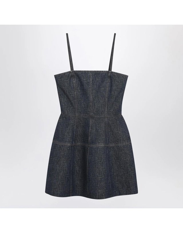 펜디 [해외직구] 26 S/S 펜디 다크 블루 FF 데님 뷔스티에 드레스 FLD568AW82-F1UKI B0052047078 착용컷