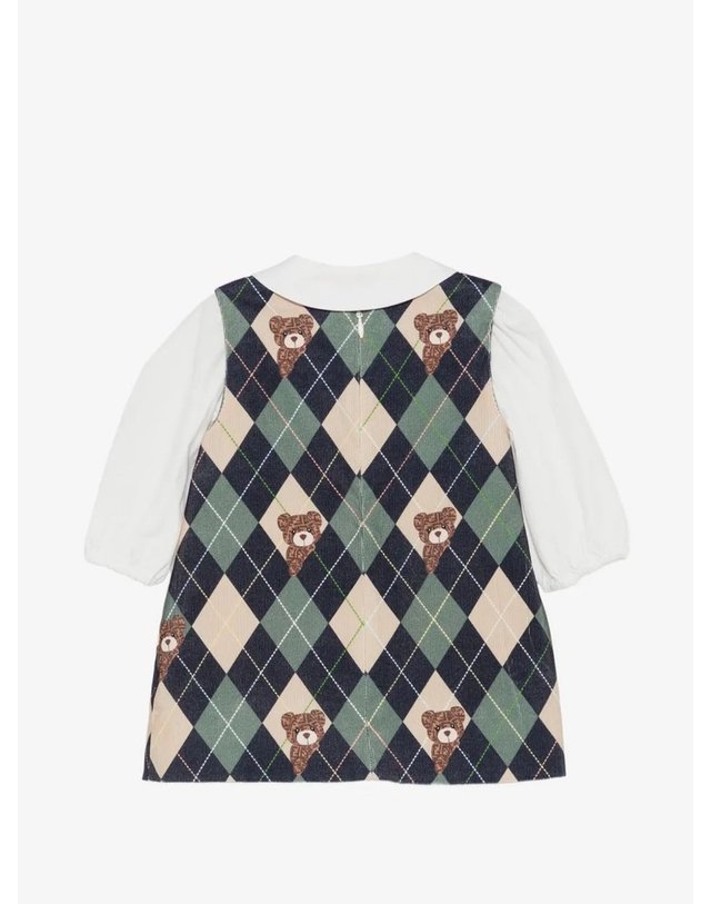펜디 [해외직구] 펜디 ARGYLEPATTERN BEARMOTIF 셔츠 & 드레스 셋 (KIDS 상품) BFB641AJJWF1PNJ B0302274894 착용컷