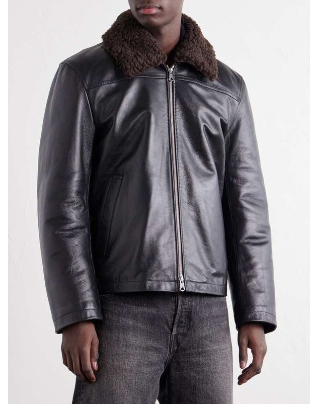 폴스미스 [해외직구] 폴 스미스 시어링트림 레더 자켓 A263W03234 B0082365266 착용컷