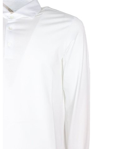 [해외직구] 크루치아니 화이트 코튼 블렌드 폴로 셔츠 U61T0190PO190400 B0301940877