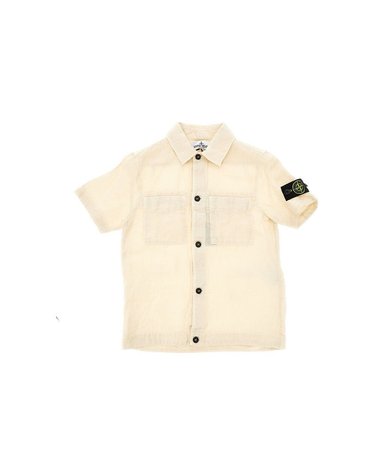 [해외직구] 26 S/S 스톤 아일랜드 린넨 셔츠 WITH 로고 뱃지 (KIDS 상품) L1S161100001V0097 B0132353889