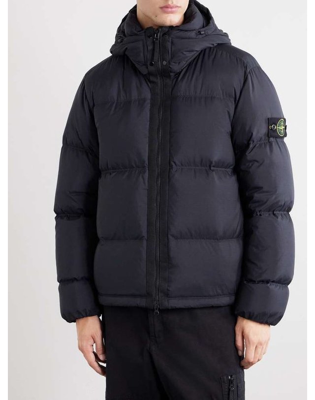 스톤아일랜드 [해외직구] 스톤 아일랜드 패딩 퀼팅 립스탑 코듀라 어드밴스 FABRICS 후드 다운 자켓 L2S154100013S0483 B0082193190 착용컷