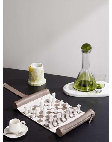 [해외직구] 브루넬로 쿠치넬리 레더 & KRION PORTABLE CHESS 셋 MLZSECGAM2 B0081093189