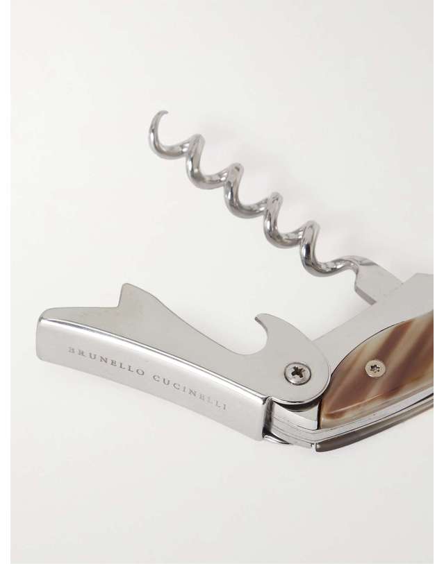 브루넬로 쿠치넬리 [해외직구] 브루넬로 쿠치넬리 스테인레스 스틸 & 혼 CORKSCREW MLCORP009 B0080392688 착용컷