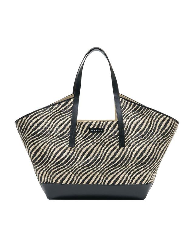 마르니 [해외직구] 26 S/S 마르니 쇼퍼 백 MARNI 나일론 블랙 SHMP0162A1-P9841-00N99 B0731892665 착용컷