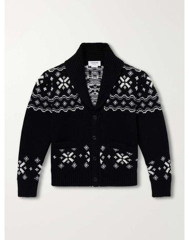 [해외직구] 톰 브라운 숄칼라 JACQUARDKNITTED 캐시미어 가디건 MKC658A-Y2007 B0082279895