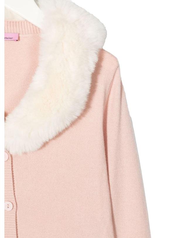 블루마린 [해외직구] 22 F/W 블루마린 CARDIGANL 페이크 퍼 카라 (KIDS 상품) IF2054K_MAB01R9467 B0041494722 착용컷