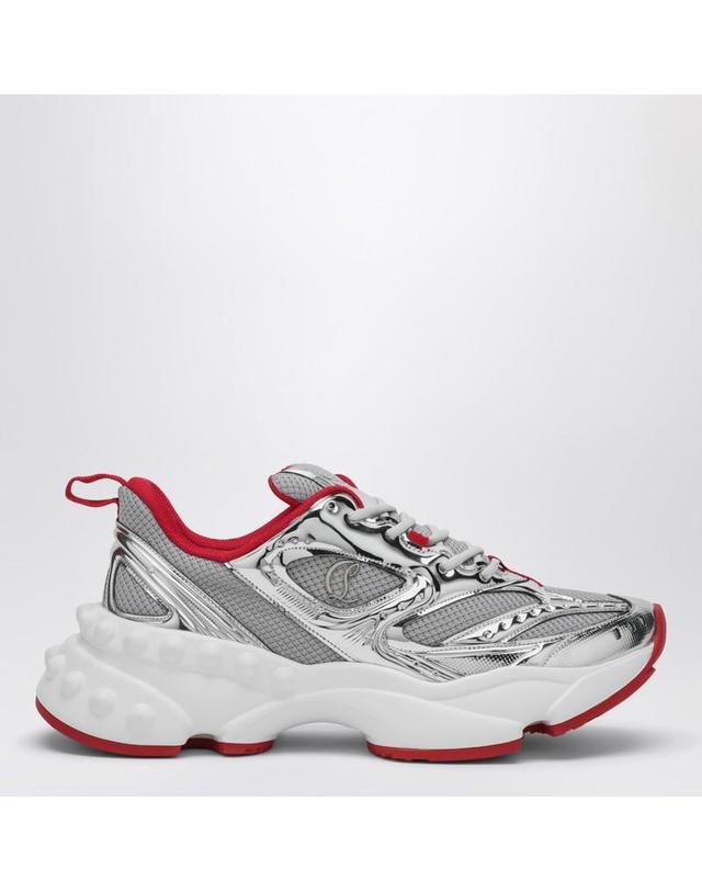 크리스찬 루부탱 [해외직구] 26 S/S 크리스찬 루부탱 쏘 FLO 러닝 스니커즈 SILVERRED 1260209PL-SV20 B0051927005 착용컷