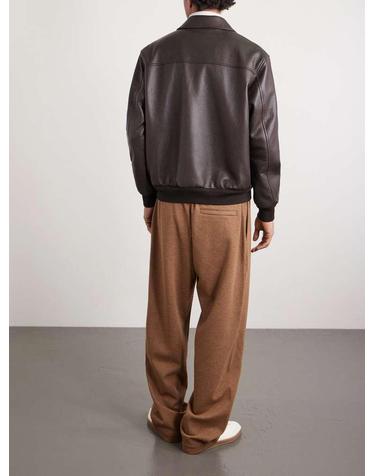 [해외직구] 26 S/S 로로 피아나 HALDEN 풀그레인 레더 봄버 자켓 FAQ6941 B0081931489