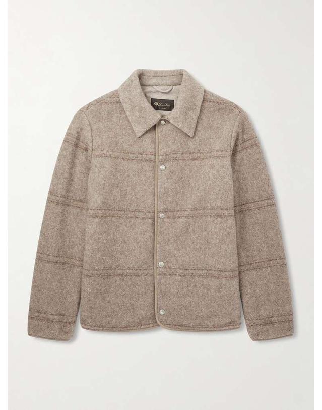 로로피아나 [해외직구] 26 S/S 로로 피아나 ALTA BADIA 스트라이프 야크 울 오버셔츠 FAQ2038 B0081931548 착용컷