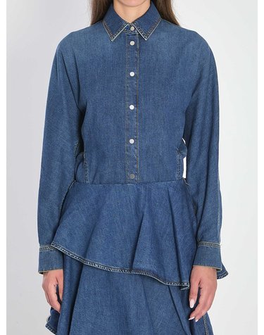 [해외직구] 25 F/W 알라이아 ROUNDED 셔츠 인 데님 AA9C0988D004B505 B0021714306