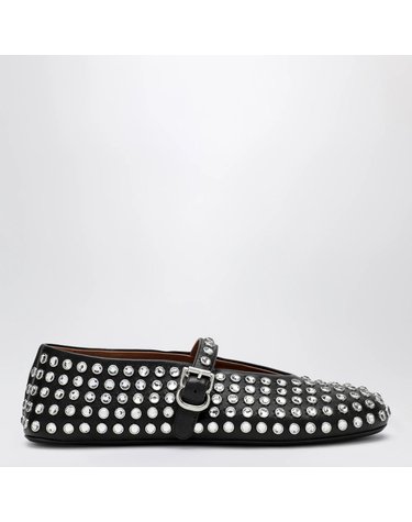 [해외직구] 26 F/W 알라이아 블랙 레더 발레리나 WITH 크리스탈 AA3A029CK116LE-999 B0052263710