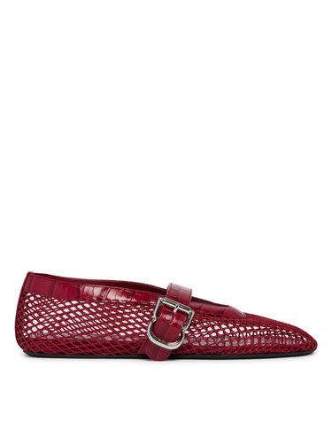 [해외직구] 26 F/W 알라이아 발레리나 플랫슈즈 인 RETE ROSSE AA3A069I294/320 B0742311012