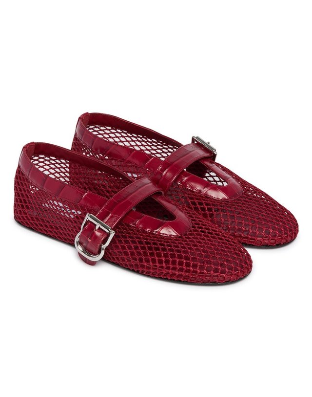 알라이아 [해외직구] 26 F/W 알라이아 발레리나 플랫슈즈 인 RETE ROSSE AA3A069I294/320 B0742311012 착용컷