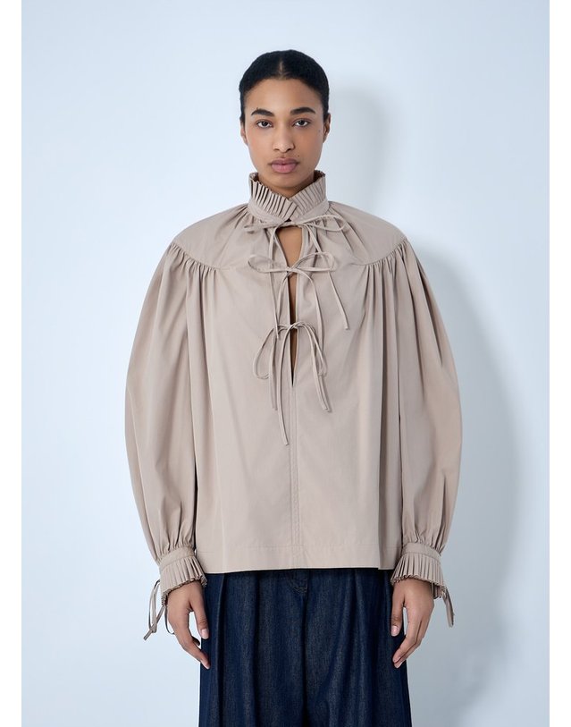 드리스 반 노튼 [해외직구] 26 S/S 드리스 반 노튼 GATHERED 넥 블라우스 261-130716-3314 101 B0111963594 착용컷