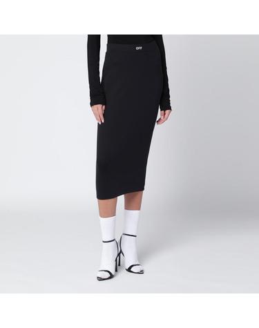 [해외직구] 25 F/W 오프화이트 블랙 펜슬 스커트 WITH 오프 로고 OWCW00PF25JER001-1001 B0051847731
