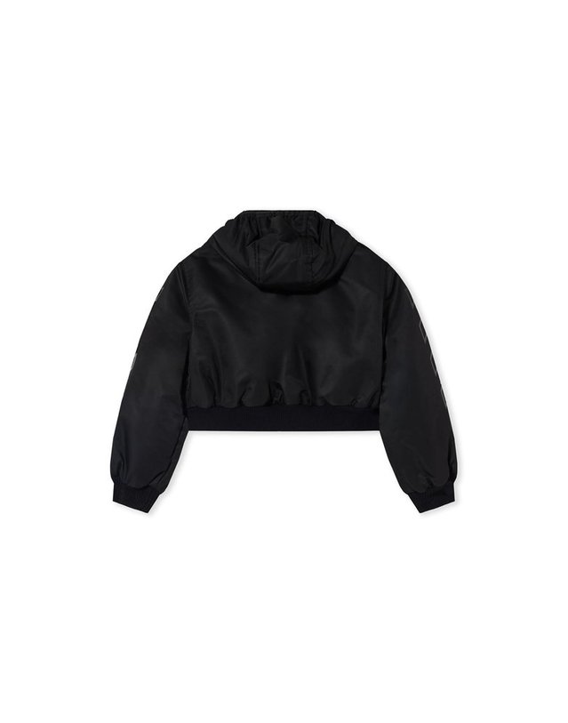 오프화이트 [해외직구] 오프화이트 리본 DIAGONALS 크롭 봄버 자켓 (KIDS 상품) 44GEH005F26F00100BLACK B0302331656 착용컷