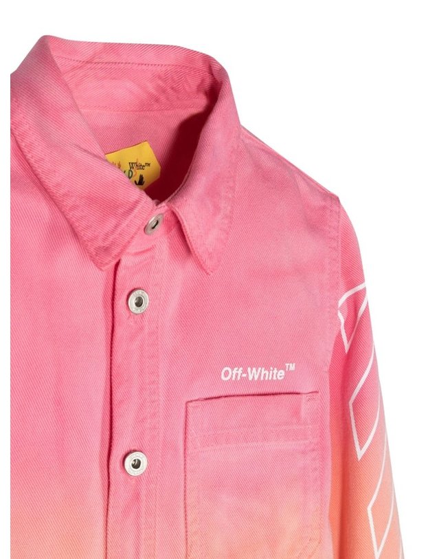 오프화이트 [해외직구] 23 S/S 오프화이트 HELVETICA 셔츠 ML (KIDS 상품) OGGA010K_S23FAB0018601 B0040299359 착용컷