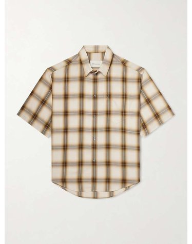 [해외직구] 26 F/W 아미 로고-엠브로이드 체크 라이오셀 셔츠 HSH844.LY0001 B0082023396