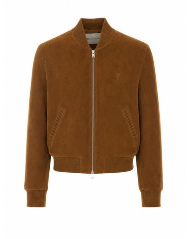 [해외직구] 26 F/W 아미 아미 드 꾀흐 로고 스웨이드 지퍼 봄버 HJK152/LH0059282 B0012257255