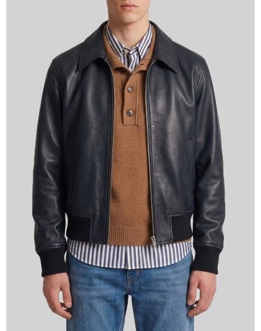 [해외직구] 26 F/W 아미 블랙 LAMBSKIN 레더 집업 자켓 HJK850LH0068001 B0022267960