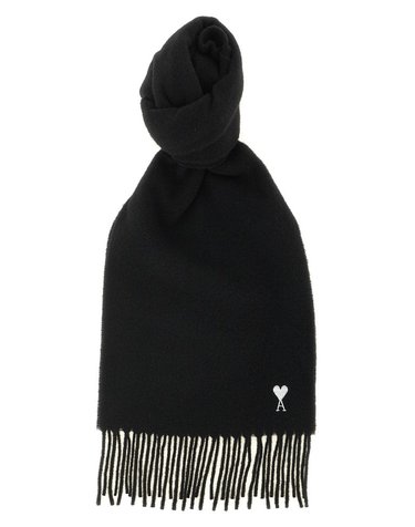 [해외직구] 아미 QUOTAWOOLSCARFWITHAMIDECOEUREMBROIDERY USF677AW0047 001 B0442292621