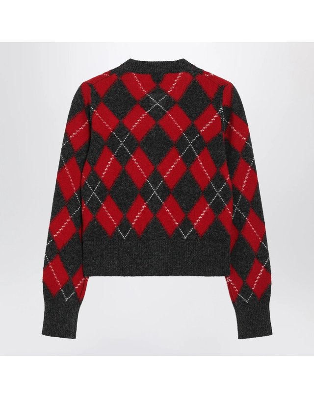 아미 [해외직구] 아미 CREWNECKCARDIGANWITHAMIBOUCLETTEOVALPATCH FKC400KN0202 A353 B0442335984 착용컷