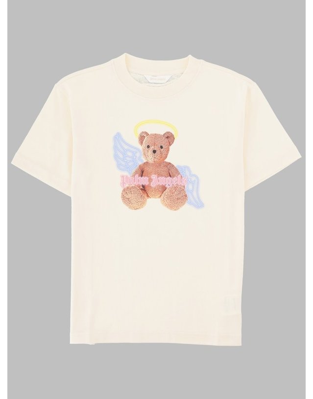 팜엔젤스 [해외직구] 26 S/S 팜 엔젤스 넥 로고 브러쉬 REG 티셔츠 SS 걸 (KIDS 상품) PGAA002K_S26JER001002 B0042045047 착용컷