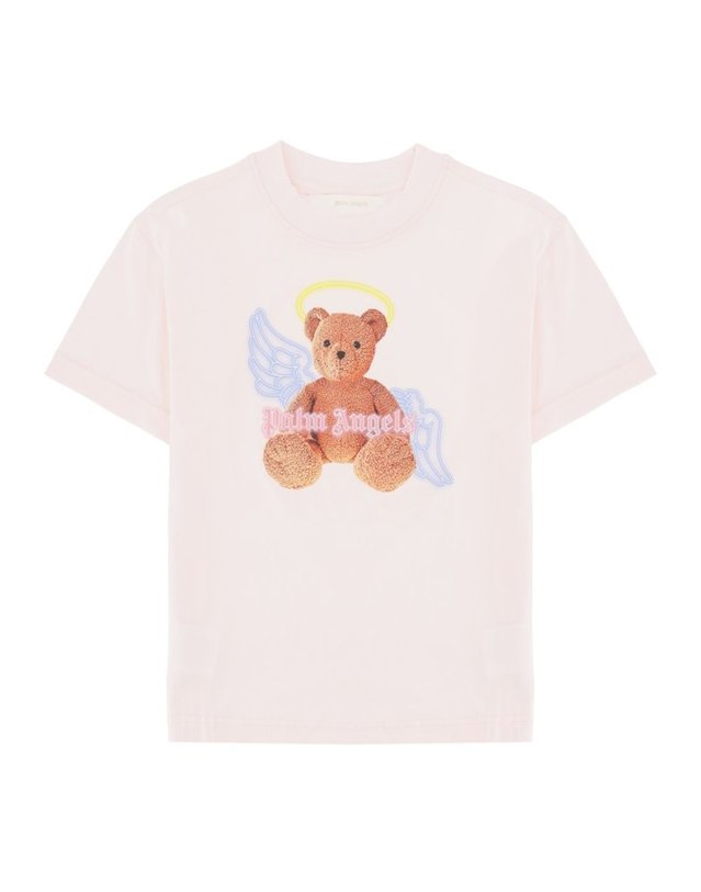 팜엔젤스 [해외직구] 26 S/S 팜 엔젤스 넥 로고 브러쉬 REG 티셔츠 SS 걸 (KIDS 상품) PGAA002K_S26JER001042 B0042045044 착용컷