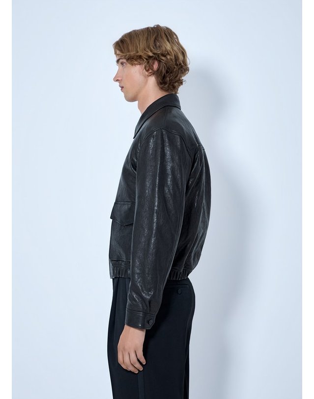 생로랑 [해외직구] 26 S/S 생로랑 ZIPFRONT 레더 자켓 859948 YCNF2 1000 B0112210508 착용컷