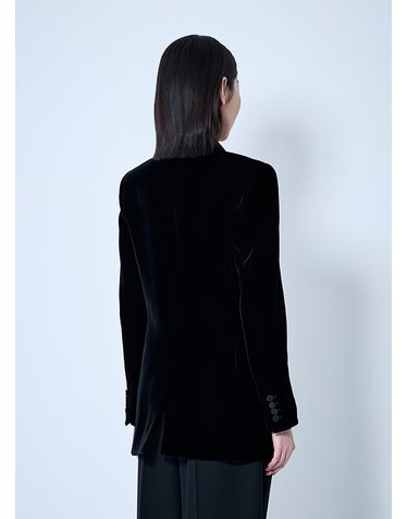 [해외직구] 25 S/S 생로랑 벨벳 블레이저 821721 Y525R 1000 B0111627321
