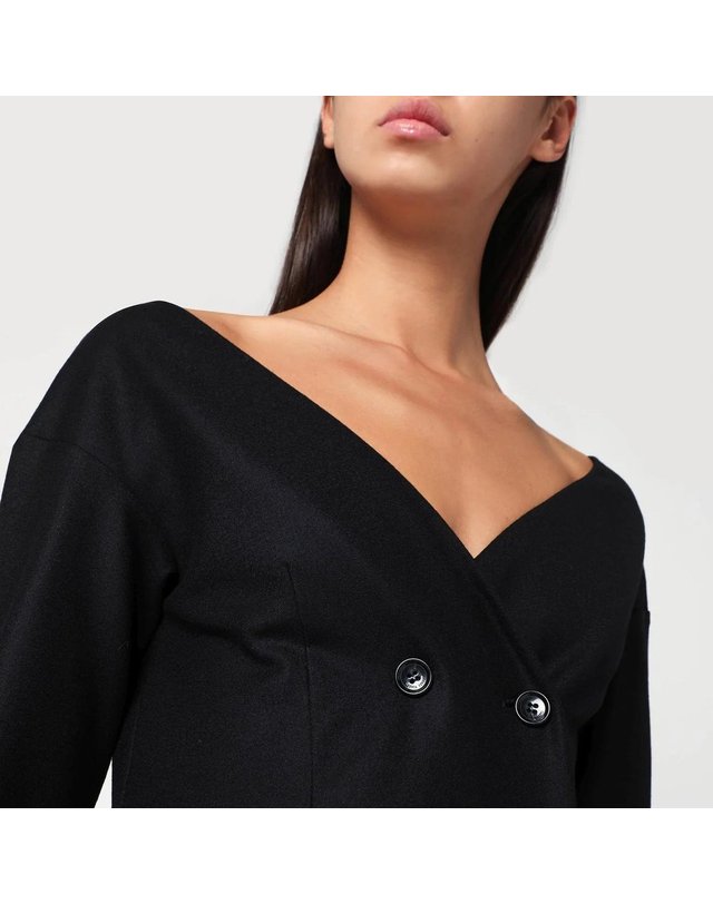 알베르타페레티 [해외직구] 25 F/W 알베르타 페레티 블랙 울 브이넥 자켓 05106641-A0555 B0051846953 착용컷