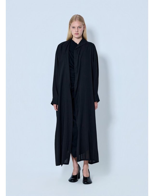 요지야마모토 [해외직구] 26 S/S 요지 야마모토 BACKSIDE 슬릿 롱 코트 FK-B01-217-1 B0112050986 착용컷
