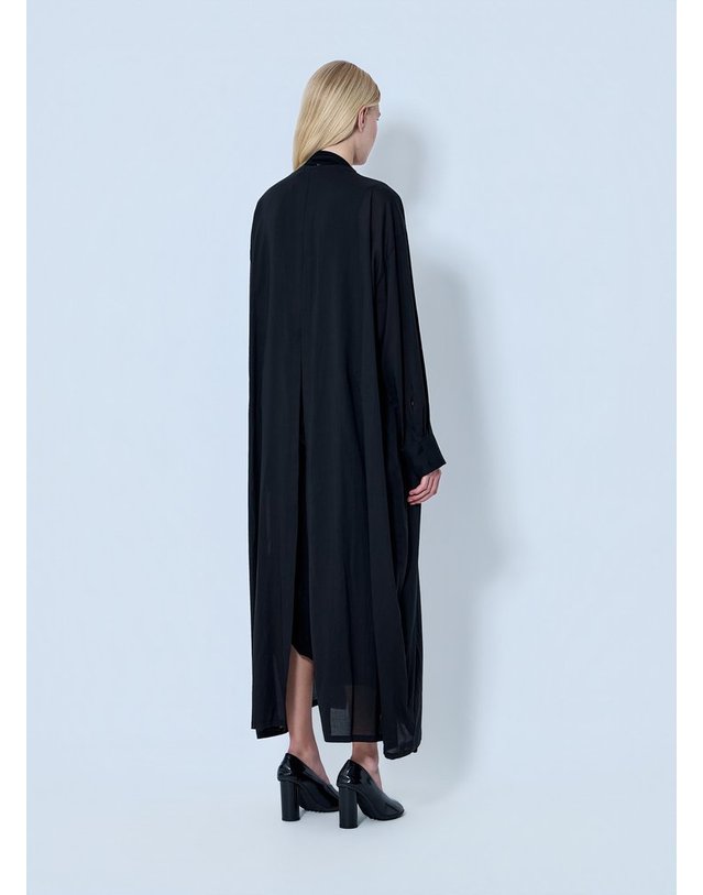 요지야마모토 [해외직구] 26 S/S 요지 야마모토 BACKSIDE 슬릿 롱 코트 FK-B01-217-1 B0112050986 착용컷