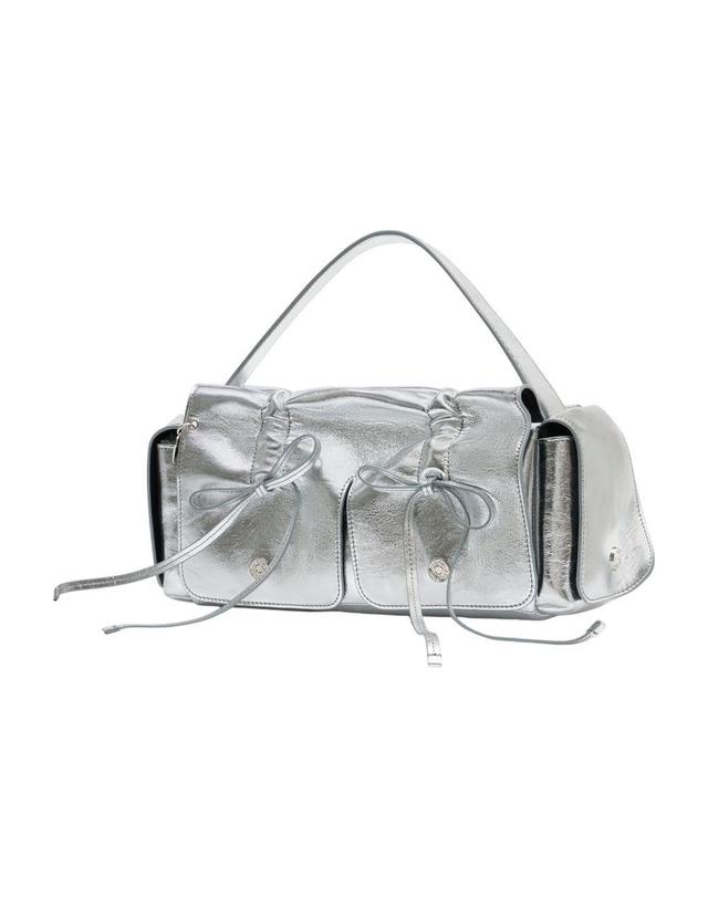 아크네 스튜디오 [해외직구] 26 S/S 아크네 스튜디오 MULTIPOCKET LUX 숄더 백 ACNE STUDIOS 레더 실버 A10472-AAE B0731851766 착용컷